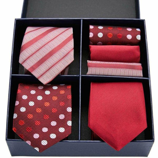 Accessories | Classic Men’s Modern Polyester Tie Sets (Set of 6) Red – Mens