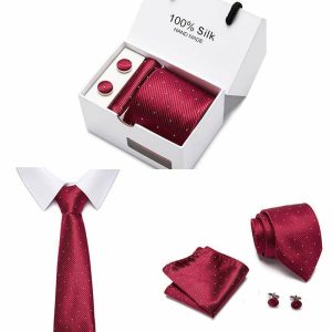 Accessories | Classic Men’s Rayon Tie Sets Burgundy – Mens