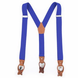 Accessories | Solid Color Elastic band Suspenders Royal Blue – Mens