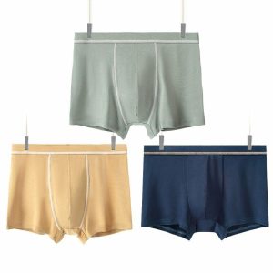 Accessories | Solid Color Polyester Viscose Men’s underwear (Set of 3) 1# – Mens