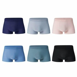 Accessories | Solid Color Polyester Viscose Men’s underwear (Set of 3) As Picture – Mens