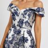 Birthday | A-line Off the Shoulder Asymmetrical Satin Cocktail Dress With Flower As Picture – Womens