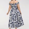 Birthday | A-line Off the Shoulder Asymmetrical Satin Cocktail Dress With Flower As Picture – Womens