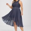 Birthday | A-line Scoop Asymmetrical Chiffon Lace Cocktail Dress With Beading Stormy – Womens