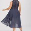 Birthday | A-line Scoop Asymmetrical Chiffon Lace Cocktail Dress With Beading Stormy – Womens