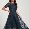 Birthday | A-line Scoop Asymmetrical Sequin Lace Cocktail Dress With Sequins Dark Navy – Womens