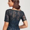 Birthday | A-line Scoop Asymmetrical Sequin Lace Cocktail Dress With Sequins Dark Navy – Womens