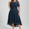 Birthday | A-line Scoop Asymmetrical Sequin Lace Cocktail Dress With Sequins Dark Navy – Womens