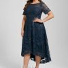 Birthday | A-line Scoop Asymmetrical Sequin Lace Cocktail Dress With Sequins Dark Navy – Womens