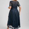 Birthday | A-line Scoop Asymmetrical Sequin Lace Cocktail Dress With Sequins Dark Navy – Womens