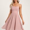 Birthday | A-line Scoop Knee-Length Chiffon Homecoming Dress Dusty Rose – Womens