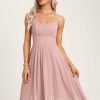 Birthday | A-line Scoop Knee-Length Chiffon Homecoming Dress Dusty Rose – Womens