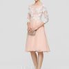 Birthday | A-line Scoop Knee-Length Lace Chiffon Cocktail Dress Pearl Pink – Womens