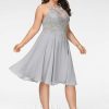 Birthday | A-line Scoop Knee-Length Lace Chiffon Cocktail Dress With Sequins As Picture – Womens