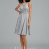 Birthday | A-line Scoop Knee-Length Lace Chiffon Cocktail Dress With Sequins As Picture – Womens