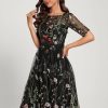 Birthday | A-line Scoop Knee-Length Lace Cocktail Dress As Picture – Womens