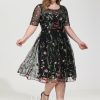 Birthday | A-line Scoop Knee-Length Lace Cocktail Dress As Picture – Womens