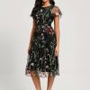 Birthday | A-line Scoop Knee-Length Lace Cocktail Dress Black – Womens