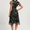 Birthday | A-line Scoop Knee-Length Lace Cocktail Dress Black – Womens