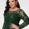 Birthday | A-line Scoop Short Lace Homecoming Dress With Sequins Hunter Green – Womens