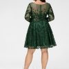 Birthday | A-line Scoop Short Lace Homecoming Dress With Sequins Hunter Green – Womens