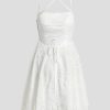 Birthday | A-line Square Short Lace Homecoming Dress Ivory – Womens