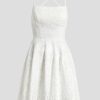 Birthday | A-line Square Short Lace Homecoming Dress Ivory – Womens