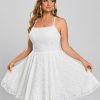 Birthday | A-line Square Short Lace Homecoming Dress Ivory – Womens