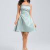 Birthday | A-line Straight Short Satin Homecoming Dress Agave – Womens