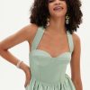 Birthday | A-line Sweetheart Short Mini Satin Homecoming Dress Agave – Womens