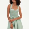 Birthday | A-line Sweetheart Short Mini Satin Homecoming Dress Agave – Womens