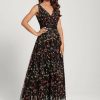 Birthday | A-line V-Neck Ankle-Length Lace Cocktail Dress With Flower Beading As Picture – Womens