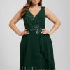 Birthday | A-line V-Neck Knee-Length Lace Chiffon Cocktail Dress With Sequins Appliques Lace As Picture – Womens