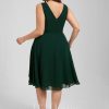 Birthday | A-line V-Neck Knee-Length Lace Chiffon Cocktail Dress With Sequins Appliques Lace As Picture – Womens