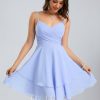 Birthday | A-line V-Neck Short Chiffon Homecoming Dress As Picture – Womens