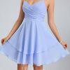 Birthday | A-line V-Neck Short Chiffon Homecoming Dress As Picture – Womens