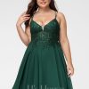 Birthday | A-line V-Neck Short Chiffon Homecoming Dress With Sequins Beading Dark Green – Womens