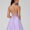 Birthday | A-line V-Neck Short Lace Tulle Homecoming Dress With Beading Lilac – Womens