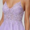 Birthday | A-line V-Neck Short Lace Tulle Homecoming Dress With Beading Lilac – Womens