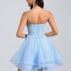 Birthday | A-line V-Neck Short Lace Tulle Homecoming Dress With Rhinestone Sequins As Picture – Womens