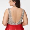 Birthday | A-line V-Neck Short Satin Homecoming Dress With Beading Sequins Red – Womens