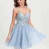 Birthday | A-line V-Neck Short Tulle Homecoming Dress As Picture – Womens