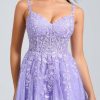 Birthday | A-line V-Neck Short Tulle Lace Homecoming Dress As Picture – Womens