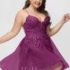 Birthday | A-line V-Neck Short Tulle Lace Homecoming Dress With Sequins Pearl Pink – Womens