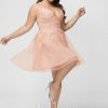 Birthday | A-line V-Neck Short Tulle Lace Homecoming Dress With Sequins Pearl Pink – Womens