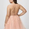 Birthday | A-line V-Neck Short Tulle Lace Homecoming Dress With Sequins Pearl Pink – Womens