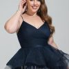 Birthday | Ball-Gown/Princess V-Neck Short Tulle Homecoming Dress Dark Navy – Womens