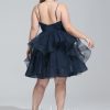 Birthday | Ball-Gown/Princess V-Neck Short Tulle Homecoming Dress Dark Navy – Womens