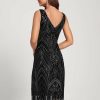 Birthday | Bodycon V-Neck Knee-Length Sequin Cocktail Dress Black – Womens