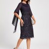 Birthday | Sheath/Column Cowl Knee-Length Chiffon Lace Cocktail Dress With Ruffle Sequins As Picture – Womens